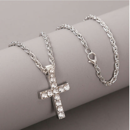 Unisex Cross Pendant Necklace – Hip Hop Rope Chain Jewelr