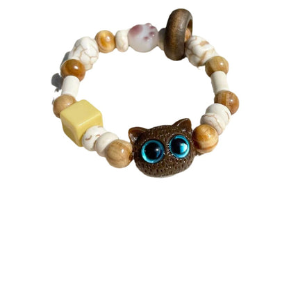Cute Cat-Themed Beaded Bracelet for Women – Unique Animal Lover Jewelry