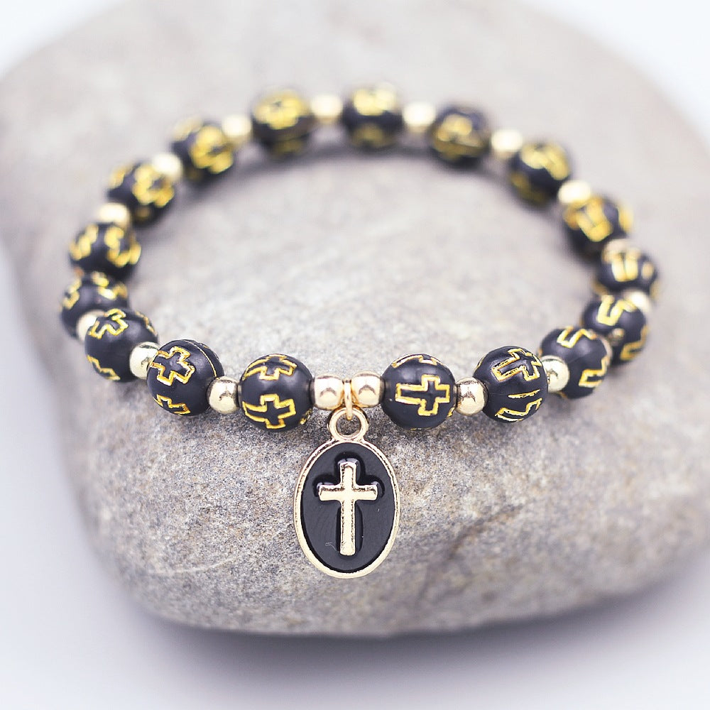 Oval Cross Pendant Bracelet for Women – Baptism & Prayer Jewelry