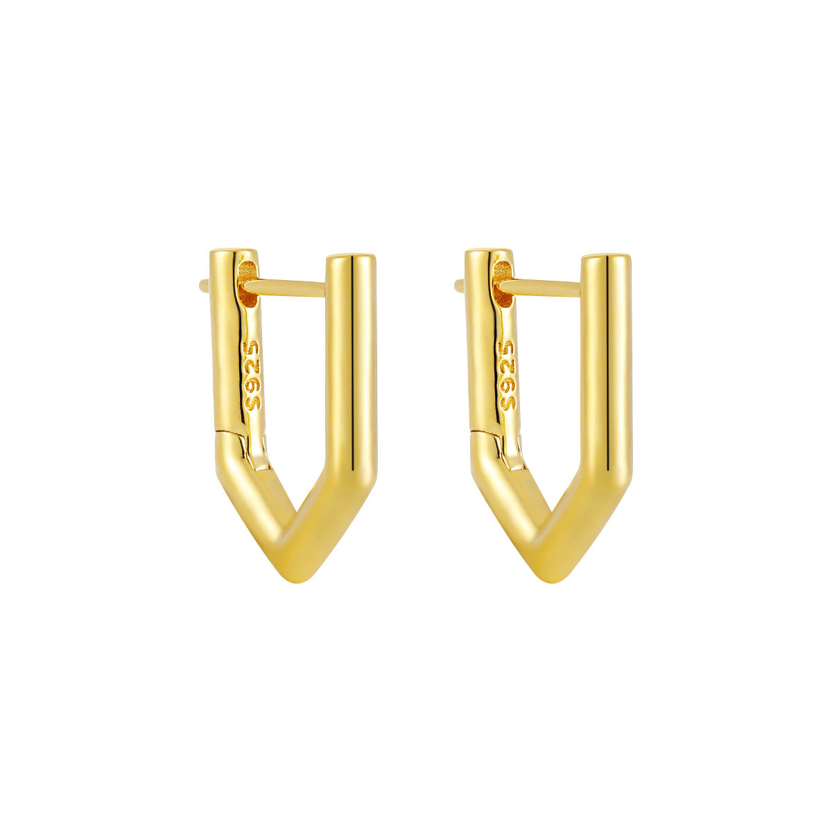 Geometric Single Rhinestone Earring for Women – Modern Minimalist