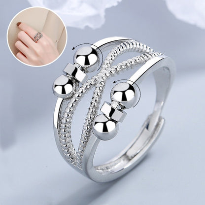 Rotatable Double-Layer Hollow Ring – Anxiety Relief Fashion Ring for Women