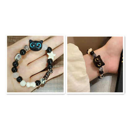 Cute Cat-Themed Beaded Bracelet for Women – Unique Animal Lover Jewelry