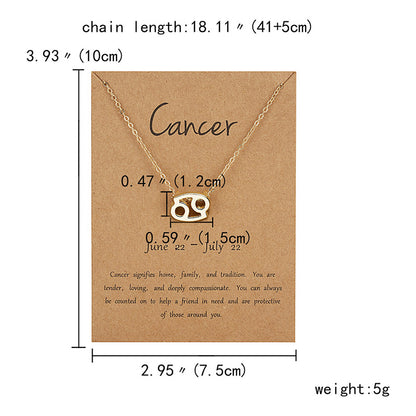 12 Constellation Zodiac Sign Choker Necklace for Women & Girls