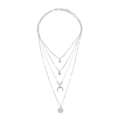 Bohemian Multi-Layer Moon Pendant Necklace for Women