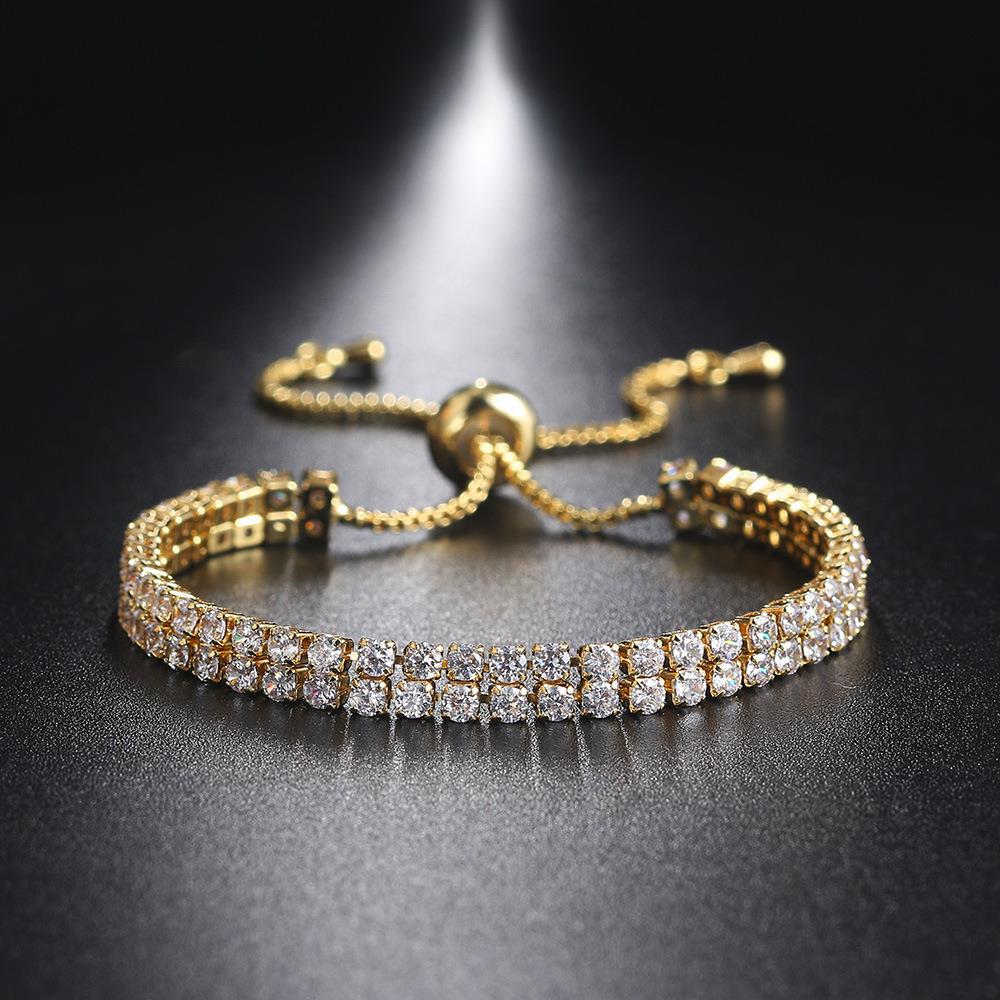 Double Row Zircon Bracelet for Women – Elegant Rhinestone Jewelry