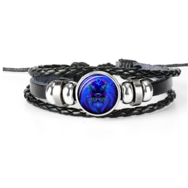 12 Zodiac Constellation Luminous Braided Bracelet – Unisex Jewelry for Men, Women & Kids