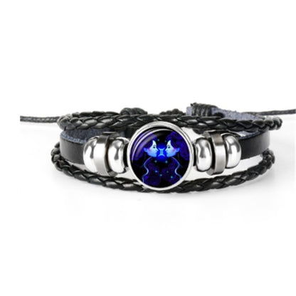 12 Zodiac Constellation Luminous Braided Bracelet – Unisex Jewelry for Men, Women & Kids