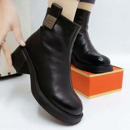 Women's Simple And Elegant Mid Heeled Short Boots