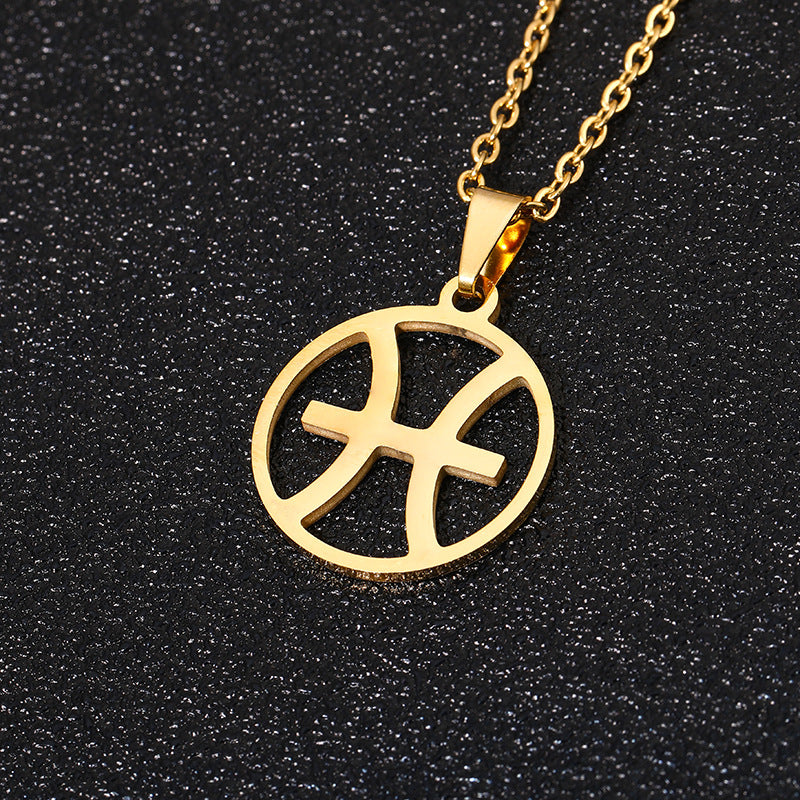 12 Zodiac Sign Pendant Necklace for Women – Gold Plated Horoscope Jewelry