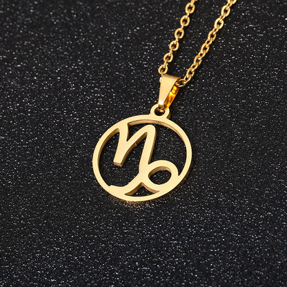 12 Zodiac Sign Pendant Necklace for Women – Gold Plated Horoscope Jewelry