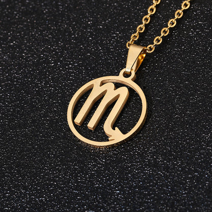 12 Zodiac Sign Pendant Necklace for Women – Gold Plated Horoscope Jewelry