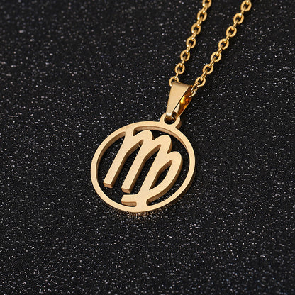 12 Zodiac Sign Pendant Necklace for Women – Gold Plated Horoscope Jewelry