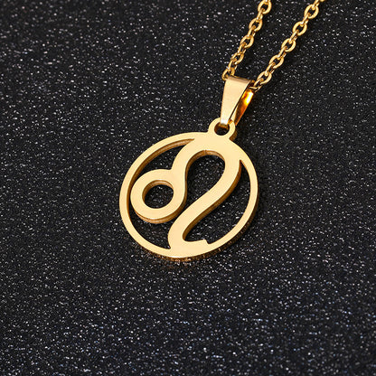 12 Zodiac Sign Pendant Necklace for Women – Gold Plated Horoscope Jewelry