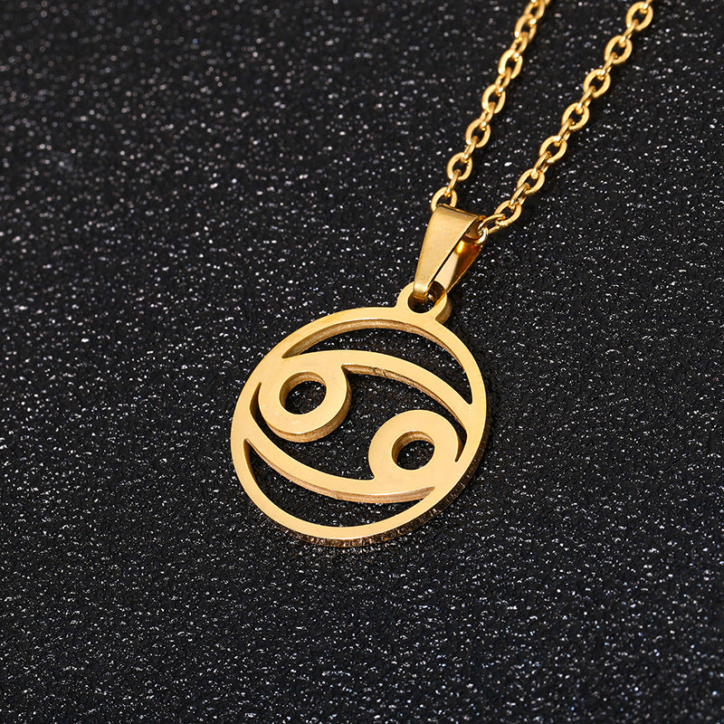 12 Zodiac Sign Pendant Necklace for Women – Gold Plated Horoscope Jewelry