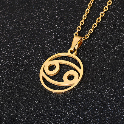 12 Zodiac Sign Pendant Necklace for Women – Gold Plated Horoscope Jewelry