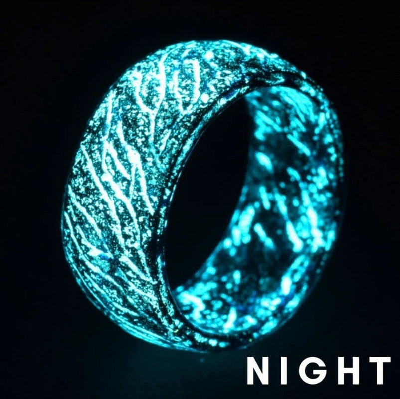 Luminous Purple & Blue Ring – Glow-in-the-Dark Jewelry for Men & Women