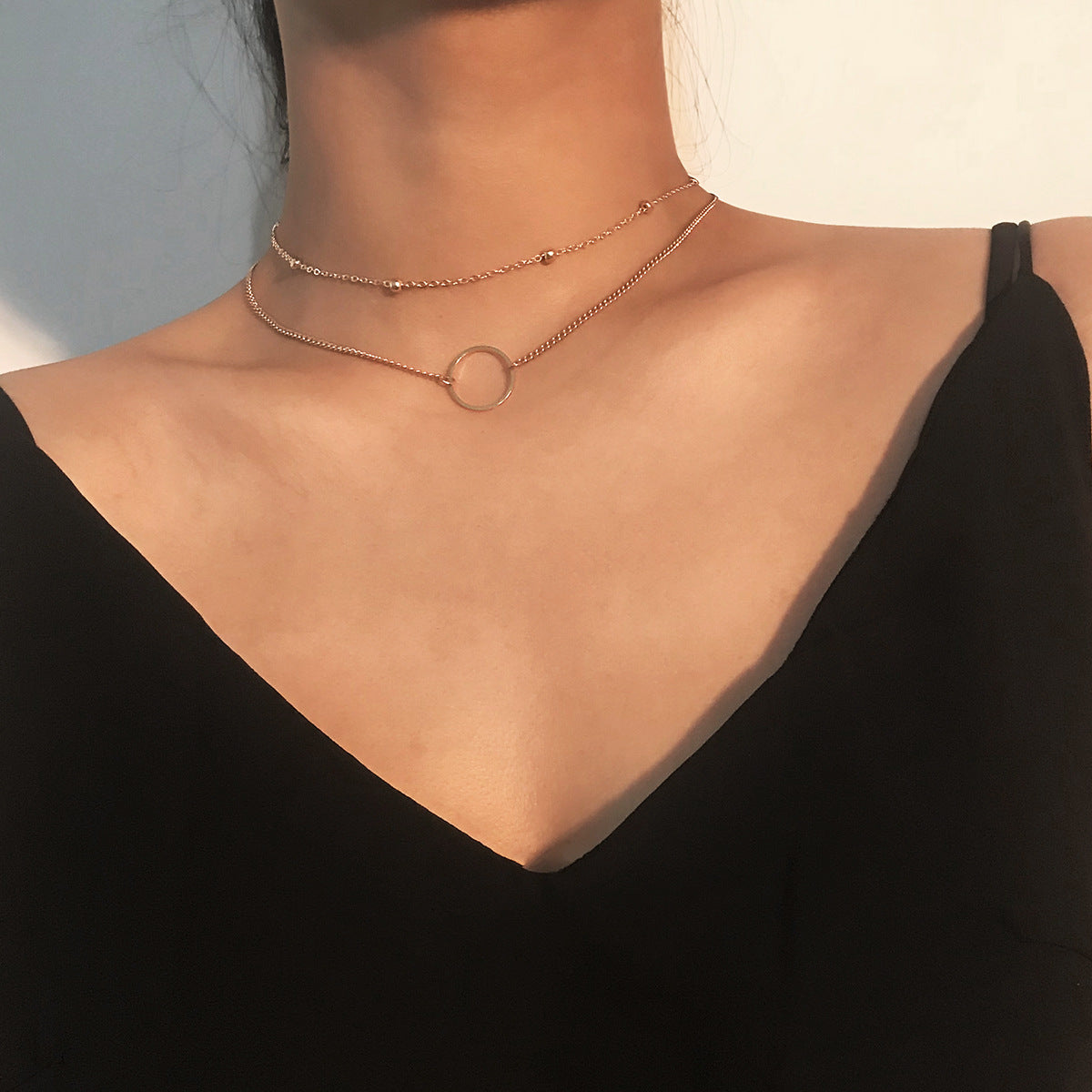 Modern Two-Layer Gold Choker Necklace – Trendy Jewelry for Women