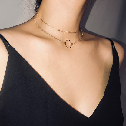 Modern Two-Layer Gold Choker Necklace – Trendy Jewelry for Women