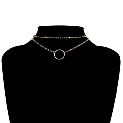 Modern Two-Layer Gold Choker Necklace – Trendy Jewelry for Women