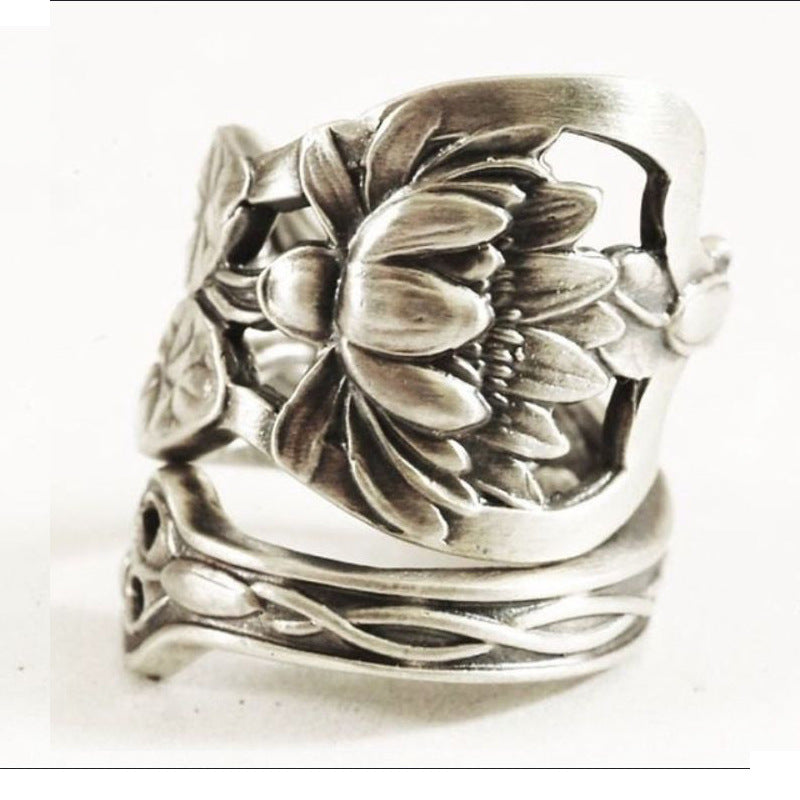3D Rose Shaped Ring – Vintage Flower Fashion Jewelry for Women