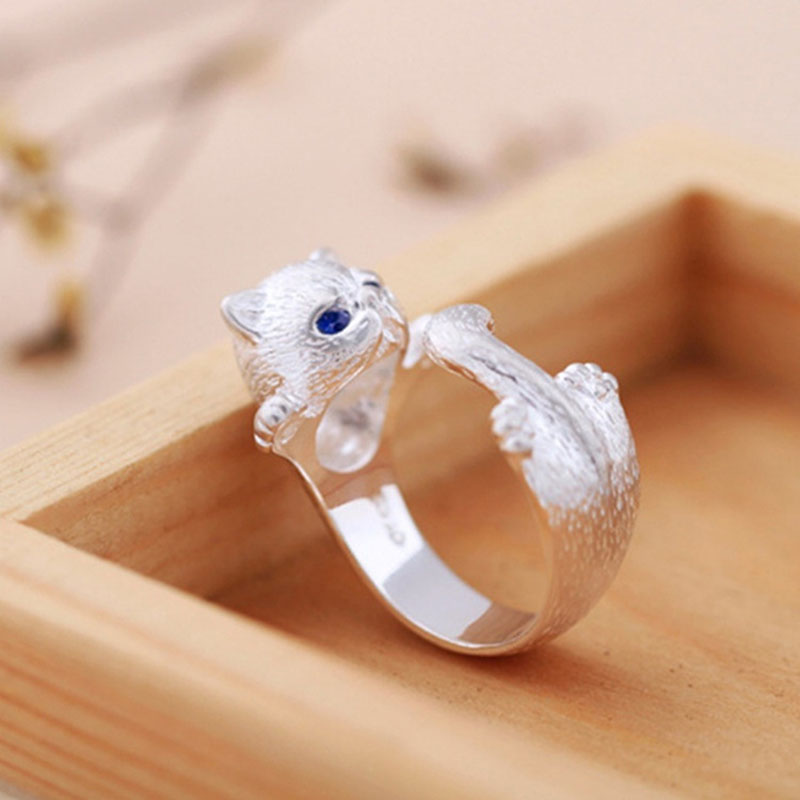 Cute Cat Ring – Adjustable Opening Ring for Men, Women & Pet Lovers