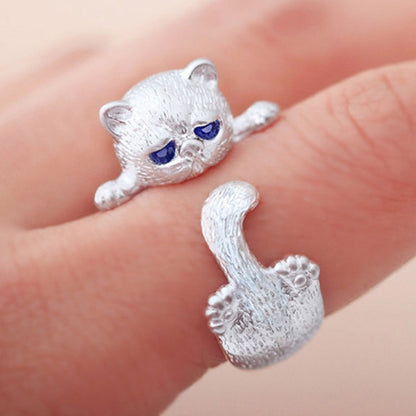 Cute Cat Ring – Adjustable Opening Ring for Men, Women & Pet Lovers