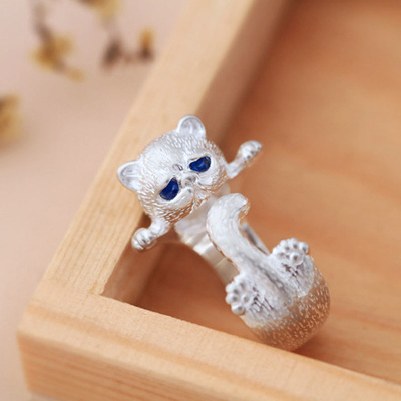 Cute Cat Ring – Adjustable Opening Ring for Men, Women & Pet Lovers