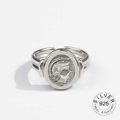 925 Sterling Silver Engagement Ring for Women – Vintage Gold‑Tone Statement Jewelry