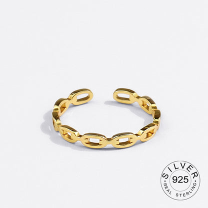 925 Sterling Silver Engagement Ring for Women – Vintage Gold‑Tone Statement Jewelry