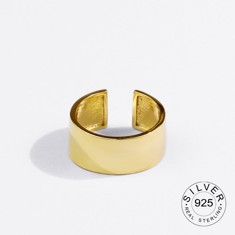 925 Sterling Silver Engagement Ring for Women – Vintage Gold‑Tone Statement Jewelry