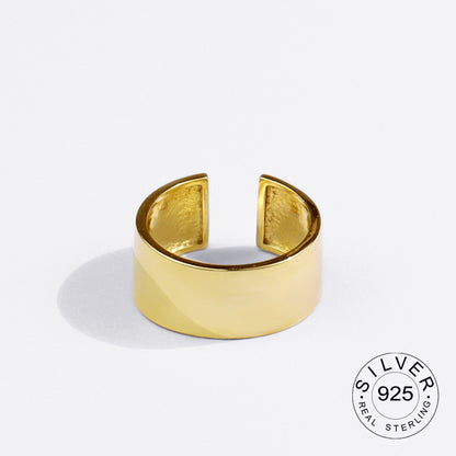 925 Sterling Silver Engagement Ring for Women – Vintage Gold‑Tone Statement Jewelry