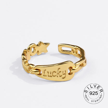 925 Sterling Silver Engagement Ring for Women – Vintage Gold‑Tone Statement Jewelry