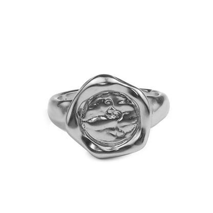 925 Sterling Silver Engagement Ring for Women – Vintage Gold‑Tone Statement Jewelry