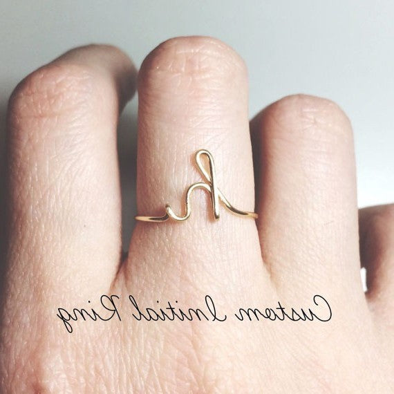 Unisex A-Z Initial Rings – Gold & Silver Geometric Finger Jewelry for Men & Women