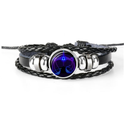 12 Zodiac Constellation Luminous Braided Bracelet – Unisex Jewelry for Men, Women & Kids