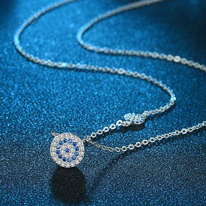 925 Sterling Silver Blue Eye Clavicle Chain Necklace – Stylish Protection Charm
