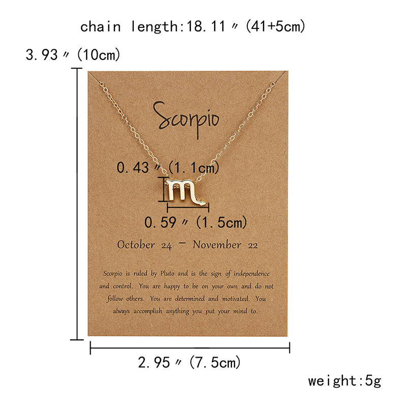 12 Constellation Zodiac Sign Choker Necklace for Women & Girls