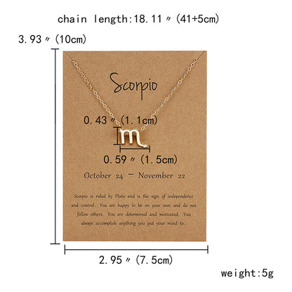 12 Constellation Zodiac Sign Choker Necklace for Women & Girls