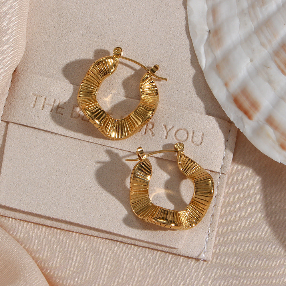 Unique Alien-Inspired 18K Gold-Plated Earrings for Women