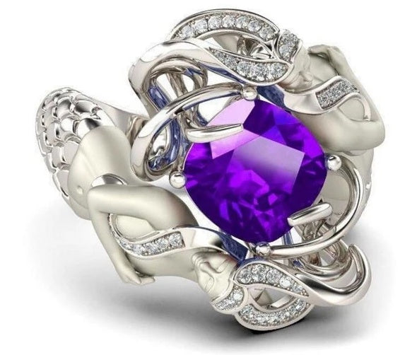 Cushion-Cut Ruby Ring – 925 Sterling Silver Luxury Ring for Women