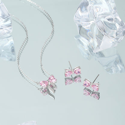 Bow Zircon Stud Earrings for Women – Elegant Minimalist