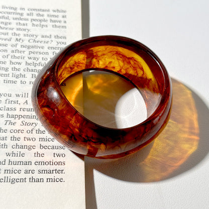 Wide Curved Geometric Resin Bracelet for Women – Modern Statement Jewelry
