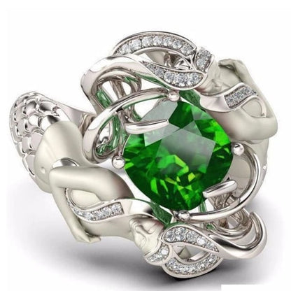 Cushion-Cut Ruby Ring – 925 Sterling Silver Luxury Ring for Women