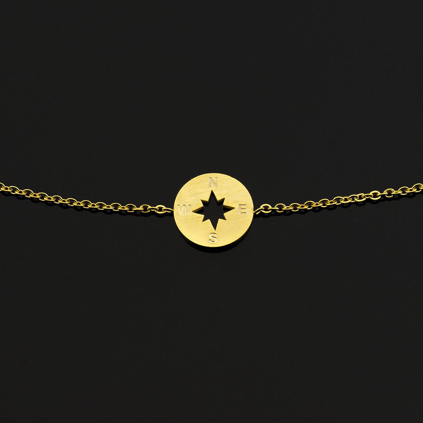Compass Bracelet for Women – Stainless Steel Chain, Symbol of Direction & Strength