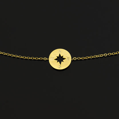 Compass Bracelet for Women – Stainless Steel Chain, Symbol of Direction & Strength