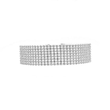 Full Crystal Rhinestone Choker Necklace for Women – Elegant Wedding Jewelry