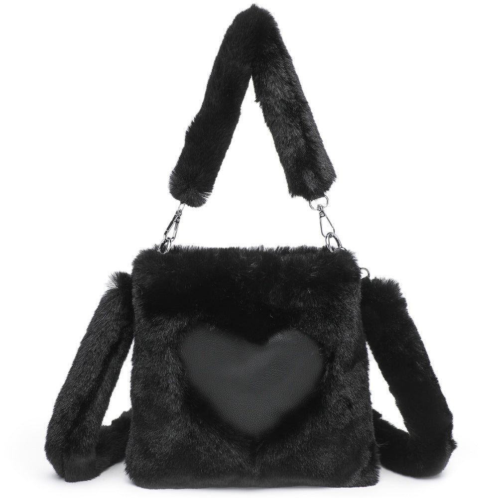 Fluffy Plush Shoulder Bag – Cozy Autumn & Winter Tote for Women