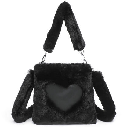Fluffy Plush Shoulder Bag – Cozy Autumn & Winter Tote for Women
