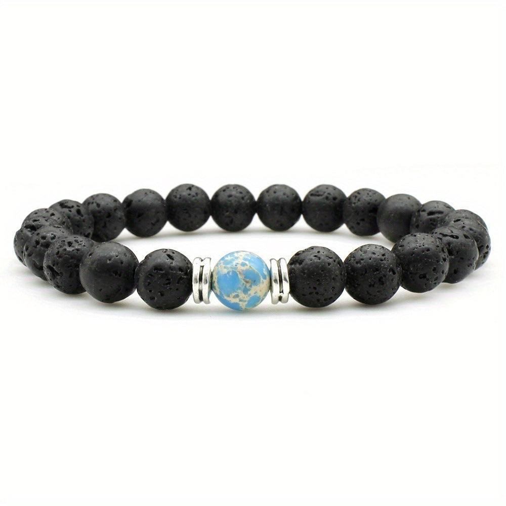 Trendy Volcanic Rock Bracelet – Unisex Natural Stone Jewelry