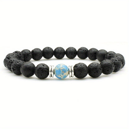 Trendy Volcanic Rock Bracelet – Unisex Natural Stone Jewelry